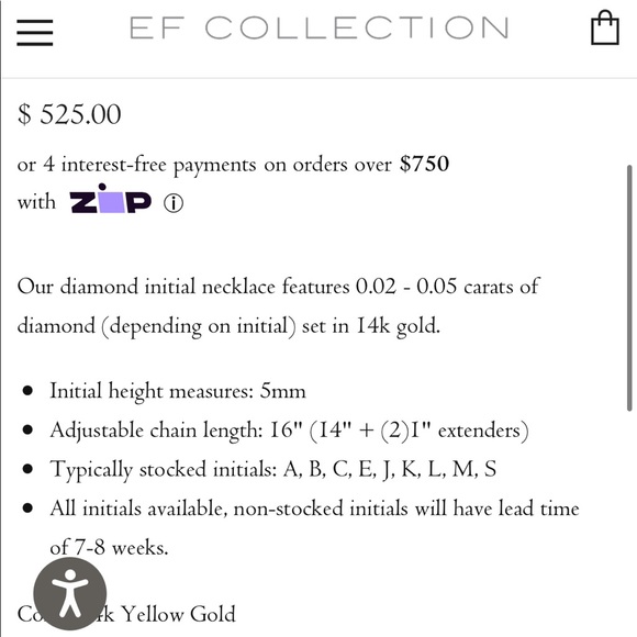 Diamond “V” initial necklace - Picture 8 of 8